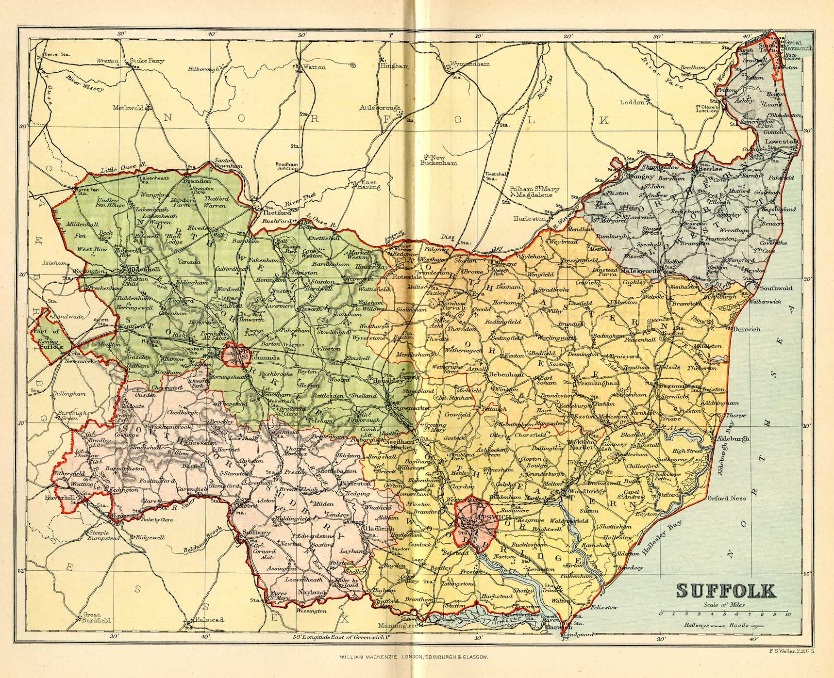 Norfolk Suffolk Boundary Map Maps: Suffolk: Geneagraphie - Families All Over The World